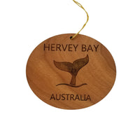 Hervey Bay Australia Ornament - Handmade Wood Ornament - Whale Tail Whale Watching - Christmas Ornament 3 Inch