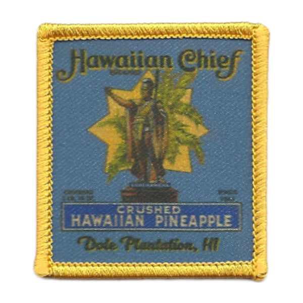 Hawaii Patch – HI Souvenir Travel Patch Hawaiian Chief Crushed Hawaiian Pineapple – Iron On – Applique 2.25"" Island Embellishment Souvenir