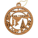 Maryland Wood Ornament - MD State Souvenir - Handmade Wood Ornament Made in USA State Shape Skyline Oriole Bird Bohemian Beer Can Crab