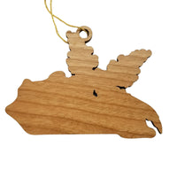 Kentucky Wood Ornament -  KY State Shape with State Flowers Goldenrod - Handmade Wood Ornament Made in USA Christmas Decor