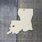 Louisiana Wood Ornament -  LA State Shape with State Motto - Handmade Wood Ornament Made in USA Christmas Decor