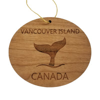 Vancouver Island Canada Ornament - Handmade Wood Ornament - Whale Tail Whale Watching - Christmas Ornament 3 Inch