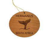 Hermanus South Africa Ornament - Handmade Wood Ornament - Whale Tail Whale Watching - Christmas Ornament 3 Inch