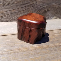 Wood Ring Box Redwood Rustic Handmade California #639 Storage Live Edge Mini Birthday Gift Christmas Gift Mother's Day Gift