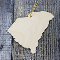 South Carolina Ornament - SC State Shape with State Motto - Handmade Wood Ornament Made in USA Christmas Decor