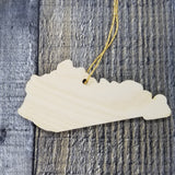 Kentucky Wood Ornament -  KY State Shape with State Motto - Handmade Wood Ornament Made in USA Christmas Decor