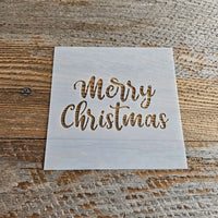 Merry Christmas Stencil Reusable Cookie Decorating Craft Painting Windows Signs Mylar Many Sizes Christmas Winter Merry Christmas Cursive