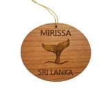 Mirissa Sri Lanka Ornament - Handmade Wood Ornament - Whale Tail Whale Watching - Christmas Ornament 3 Inch