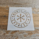 North Pole Express Stencil Reusable Cookie Decorating Craft Painting Windows Signs Mylar Many Sizes Christmas Winter Snowflake Stamp Like