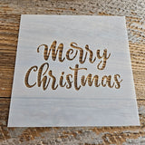 Merry Christmas Stencil Reusable Cookie Decorating Craft Painting Windows Signs Mylar Many Sizes Christmas Winter Merry Christmas Cursive