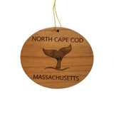 North Cape Cod Massachusetts Ornament - Handmade Wood Ornament - MA Whale Tail Whale Watching - Christmas Ornament 3 Inch