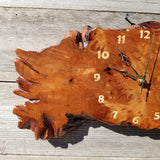Wood Wall Clock Redwood Clock Handmade Wall Hanging Rustic Wedding Gift Burl Live Edge #553 Anniversary Small