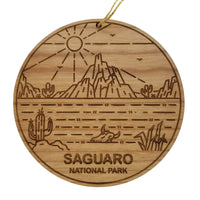Arizona Ornament - AZ Saguaro National Park - Handmade Wood Ornament Made in USA Christmas Decor Cactus Skull Sun