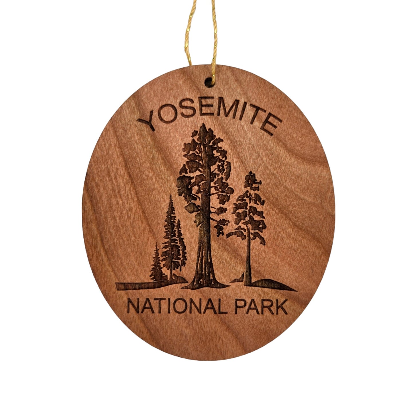 Yosemite National Park Wood Ornament 4 Trees Sequoias California Handmade Souvenir Made in USA Christmas - 15691