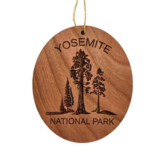 Yosemite National Park Wood Ornament 4 Trees Sequoias California Handmade Souvenir Made in USA Christmas - 15691