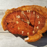 Wood Wall Clock Redwood Clock Mini Handmade Wall Hanging Rustic Wedding Gift Burl Live Edge #557 Anniversary