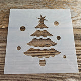 Christmas Tree Stencil Reusable Cookie Decorating Craft Painting Windows Signs Mylar Many Sizes Christmas Winter Tree with Star and Snow