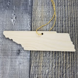 Tennessee Wood Ornament -  TN State Shape with State Motto - Handmade Wood Ornament Made in USA Christmas Decor