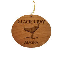 Glacier Bay Alaska Ornament - Handmade Wood Ornament - AK Whale Tail Whale Watching - Christmas Ornament 3 Inch