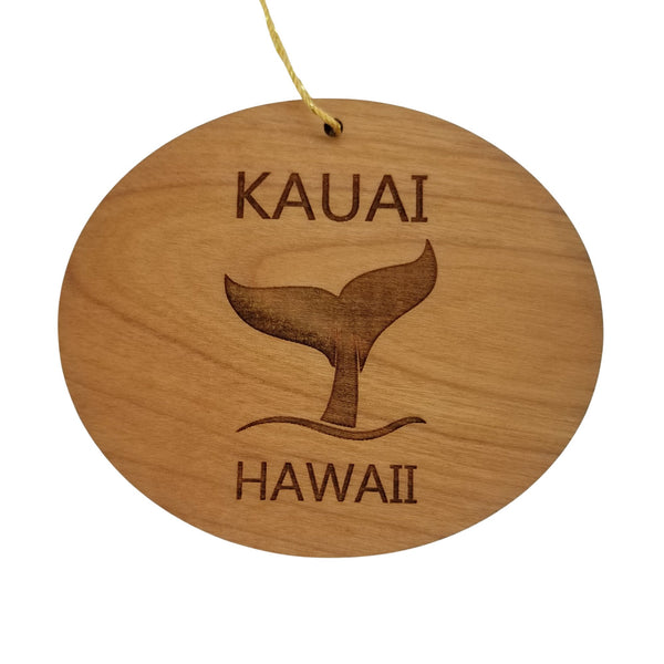 Kauai Hawaii Ornament - Handmade Wood Ornament - HI Whale Tail Whale Watching - Christmas Ornament 3 Inch