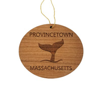 Provincetown Ornament - Handmade Wood Ornament - Massachusetts Whale Tail Whale Watching - MA Christmas Ornament 3 Inch