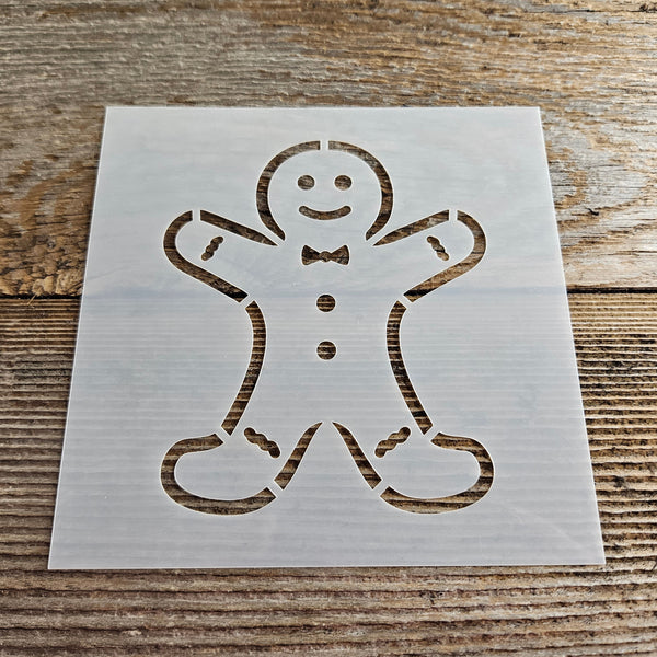 Gingerbread Man with Details Stencil Reusable Cookie Decorating Craft Painting Windows Signs Mylar Many Sizes Christmas