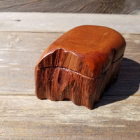 Wood Ring Box Redwood Rustic Handmade California #524 Storage Live Edge Mini Birthday Gift Christmas Gift Mother's Day Gift
