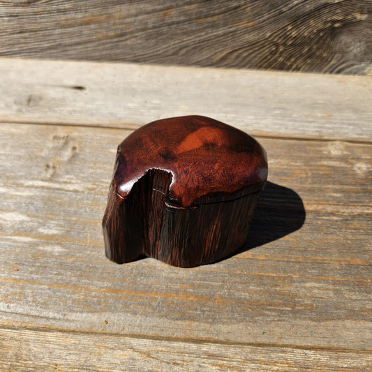 Wood Ring Box Redwood Rustic Handmade California #680 Storage Live Edge Gift
