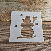 Snowman Stencil Reusable Cookie Decorating Craft Painting Windows Signs Mylar Many Sizes Christmas Winter Snowman with Broom