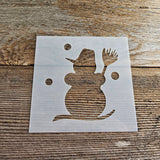 Snowman Stencil Reusable Cookie Decorating Craft Painting Windows Signs Mylar Many Sizes Christmas Winter Snowman with Broom