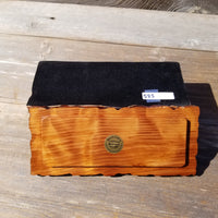 Handmade Wood Box with Redwood Tree Engraved Rustic Handmade Curly Wood #585 California Redwood Jewelry Box Storage Box