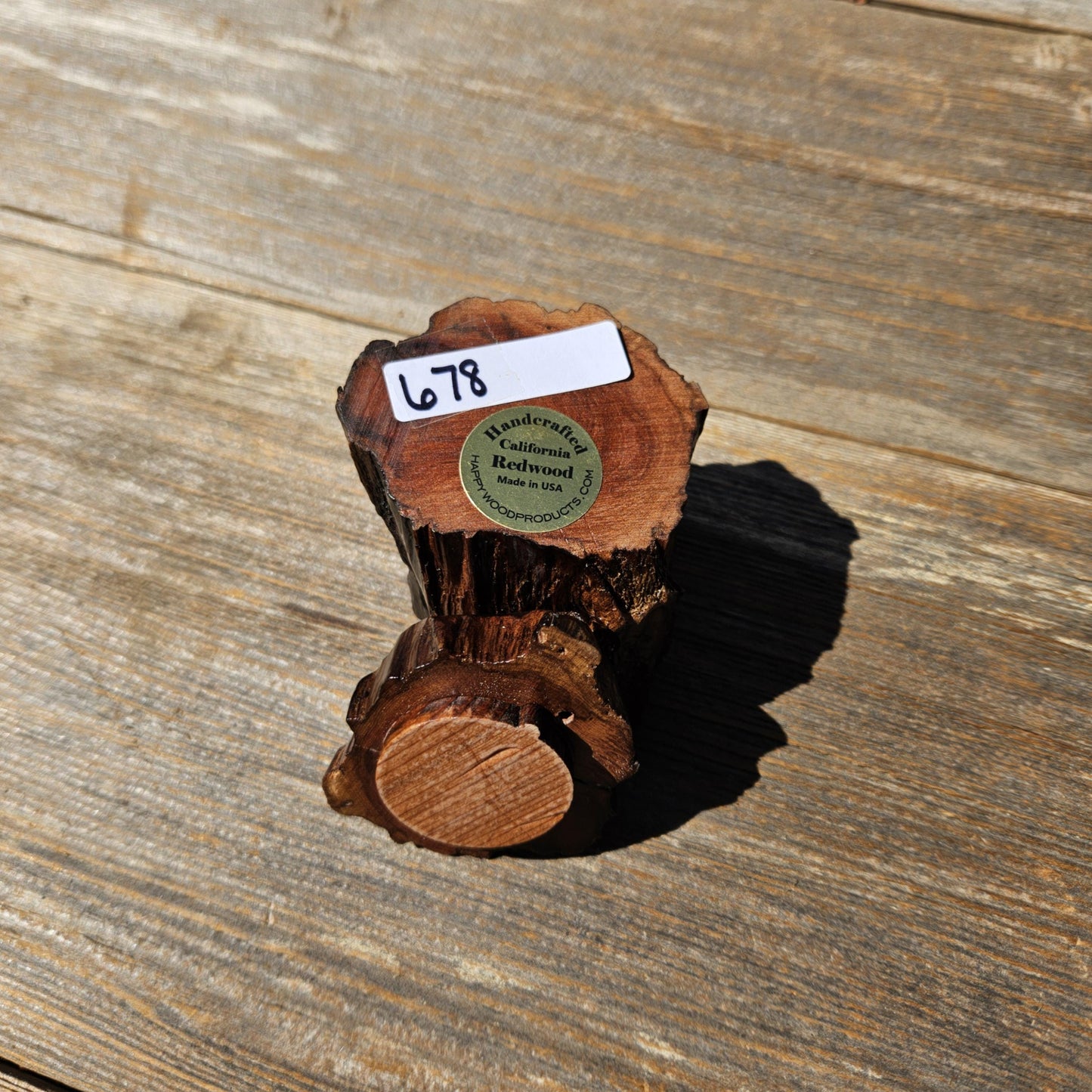 Wood Ring Box Redwood Rustic Handmade California #678 Storage Live Edge Gift