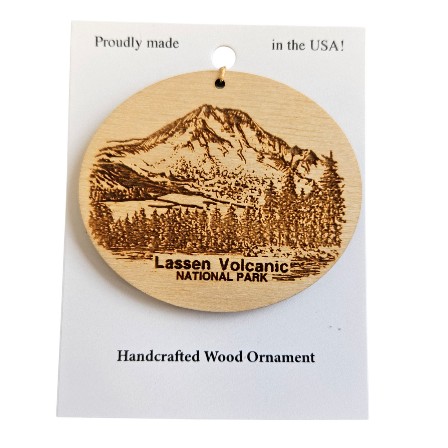Lassen Volcanic National Park Mountain Scene Souvenir Ornament Handmade in USA - 117Orn