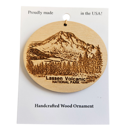 Lassen Volcanic National Park Mountain Scene Souvenir Ornament Handmade in USA - 117Orn