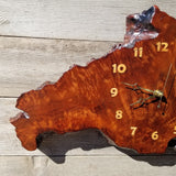 Wood Wall Clock Redwood Burl Hanging Art Rustic Slab #489 Anniversary Gift One of a Kind Unique Gift Handmade LG