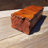 Redwood Jewelry Box Curly Wood Engraved Rustic Handmade California #500 Memento Box, Mom Gift, Anniversary Gift