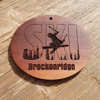 Breckenridge Ski Resort Colorado Ski Ornament - Handmade Wood Ornament - CO Souvenir - Ski Skiing Skier Trees Christmas Travel Gift