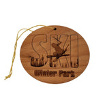 Winter Park Ski Resort Colorado Ski Ornament - Handmade Wood Ornament - CO Souvenir - Ski Skiing Skier Trees Christmas Travel Gift