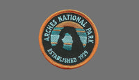Arches National Park Patch - Utah Travel Patch Iron On – UT Souvenir Embellishment Applique – Travel Gift 2.5" Delicate Arch Sandstone