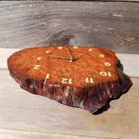 Wood Wall Clock Redwood Burl Hanging Rustic Anniversary Gift One of a Kind Unique Gift #427 Handmade Mini