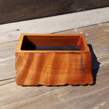 Handmade Wood Box with Redwood Tree Engraved Rustic Handmade Curly Wood #503 California Redwood Jewelry Box Storage Box