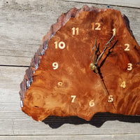 Wood Clock Wall Hanging Redwood Handmade Burl #552 Realtor Gift Redwood Burl Wall Clock Small