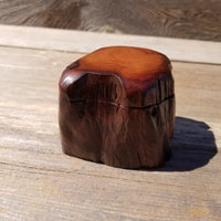Wood Ring Box Redwood Rustic Handmade California Storage Live Edge Mini #360 Birthday Gift Christmas Gift Mother's Day Gift