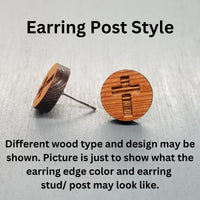 Butterfly Earrings - Cherry Wood Earrings - Stud Earrings - Post Earrings