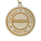 Grandad Christmas Ornament - The Man The Myth The Legend - Handmade Wood Ornament - Grandad Gift - Gift for Grandads or Grandpas Ornament 3"