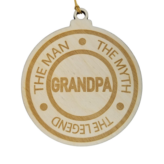 Grandpa Christmas Ornament - The Man The Myth The Legend - Handmade Wood Ornament - Grandpa Gift - Gift for Grandpas Ornament 3"