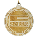 Coast Guard Christmas Ornament - Character Traits - Handmade Wood Ornament -  Gift for Coast Guard Members - United States Military Ornament