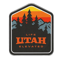 Utah Decal – Life Elevated - Travel Sticker – UT Souvenir Decal – Travel Gift 3.25" Made in USA Retro Car Decal Water Bottle