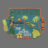 Hawaii Patch – State Travel Patch HI Souvenir Embellishment or Applique 3" The Aloha State Honolulu Capital Pineapple, Hibiscus State Flower