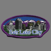 Salt Lake City Utah Patch – SLC UT Skyline – Travel Patch Iron On 4″